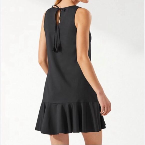 Women's Tommy Bahama Flounce Hem Tank Dress with Pockets Size Small - Black NEW - Picture 4 of 11